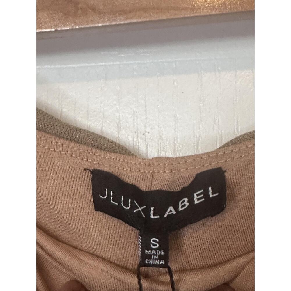 JLUXLABEL Dress Women Small Brown Metallic Strapless Ruched Bodycon Midi - Picture 5 of 8